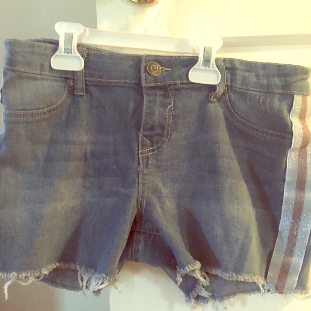 Striped Jean Shorts
